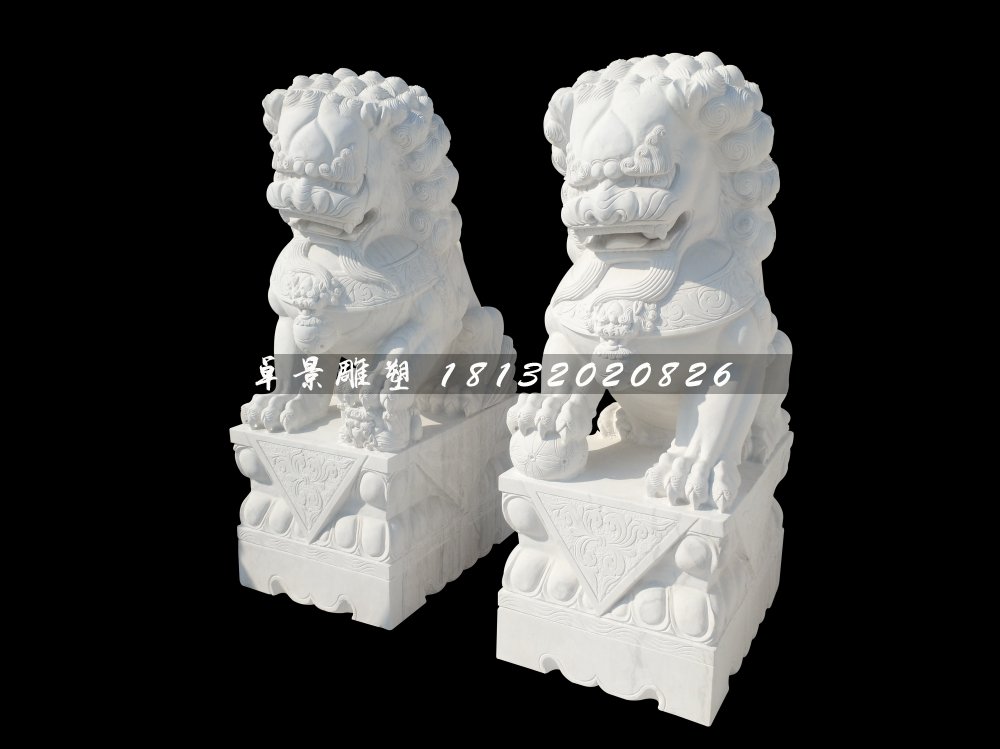 北京獅石雕，漢白玉獅子 (2)