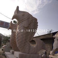 晚霞紅噴水魚(yú)，公園景觀石雕