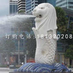 漢白玉魚尾獅石雕，廣場(chǎng)景觀石雕