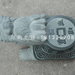 背著銅錢的龍龜石雕，青石龍龜