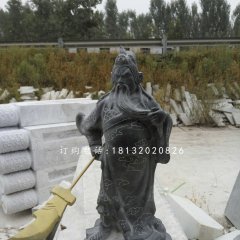 持刀關(guān)公石雕，青石關(guān)公