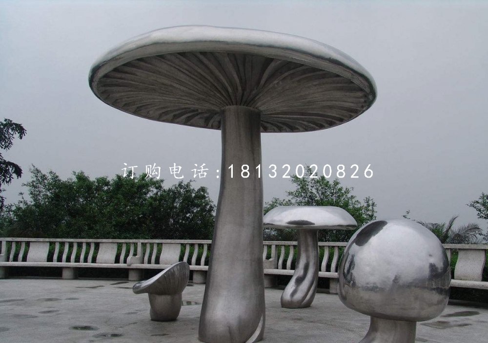 不銹鋼蘑菇雕塑，公園景觀雕塑