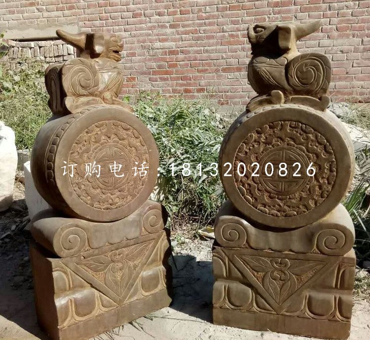 門枕石，仿古石門墩