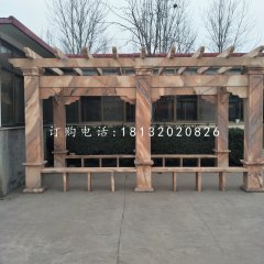 簡(jiǎn)易石長(zhǎng)廊，晚霞紅長(zhǎng)廊雕塑