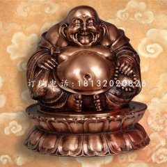 大肚彌勒佛，鑄銅佛像