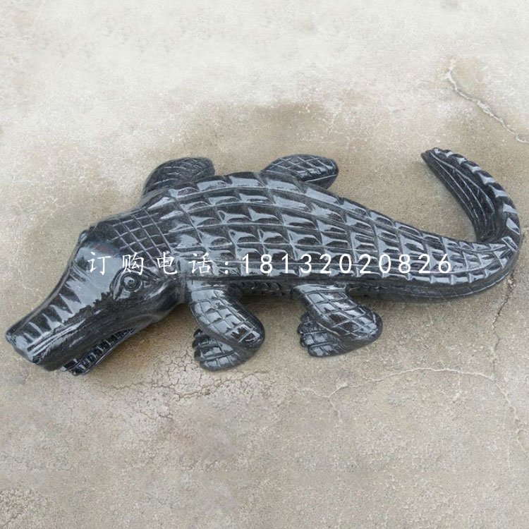 噴漆動(dòng)物雕塑，鱷魚石雕