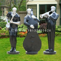 公園演奏雕塑，玻璃鋼抽象人物