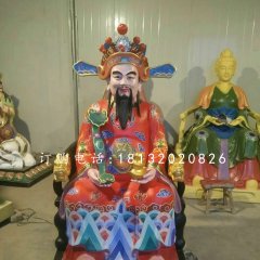 彩繪神仙雕塑，玻璃鋼財(cái)神雕塑