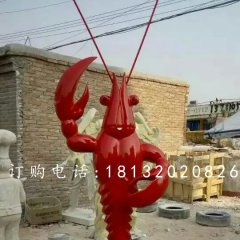 玻璃鋼飯店門口雕塑，大蝦雕塑