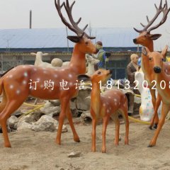 仿真小鹿雕塑，玻璃鋼梅花鹿