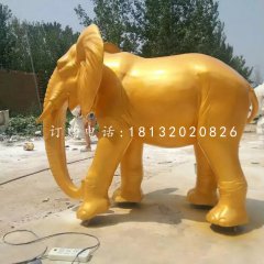 玻璃鋼噴漆小象，公園動物雕塑