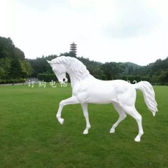 玻璃鋼白馬，公園動物雕塑