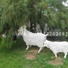 白山羊雕塑，不銹鋼動(dòng)物雕塑
