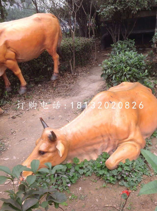 玻璃鋼黃牛,公園動(dòng)物雕塑