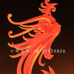 不銹鋼鳳凰雕塑，廣場(chǎng)抽象鳳凰
