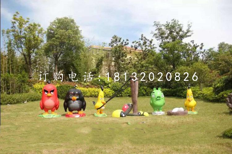 憤怒的小鳥雕塑,玻璃鋼卡通雕塑