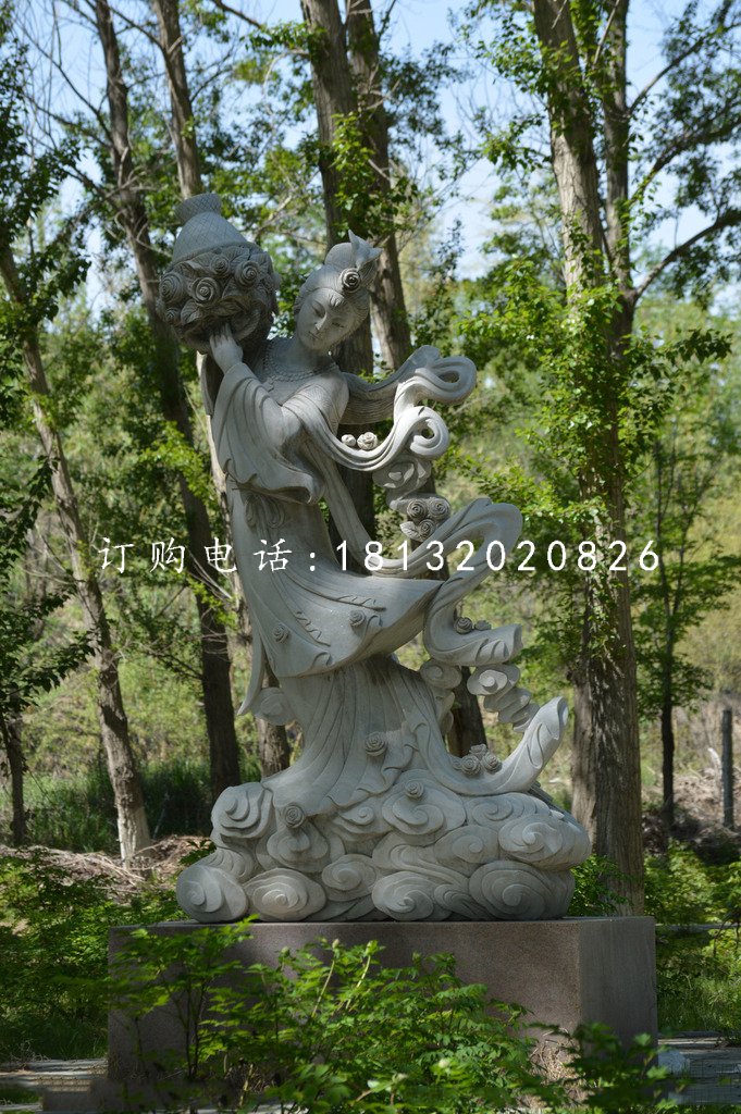 天女散花石雕,公園仙女石雕