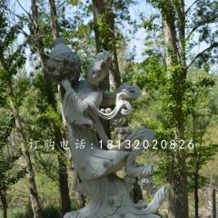 天女散花石雕，公園仙女石雕