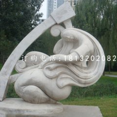 琴韻石雕，公園抽象人物石雕