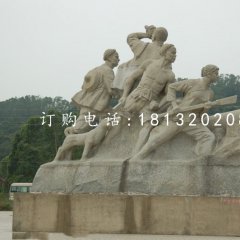 清朝人抗擊倭寇石雕，廣場紀念石雕