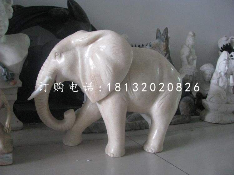 漢白玉小象,小型象雕塑