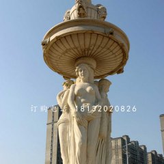西方人物石噴泉，廣場(chǎng)景觀石雕
