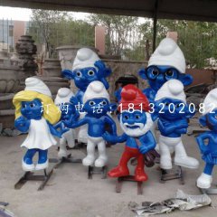 玻璃鋼藍(lán)精靈，卡通擺件