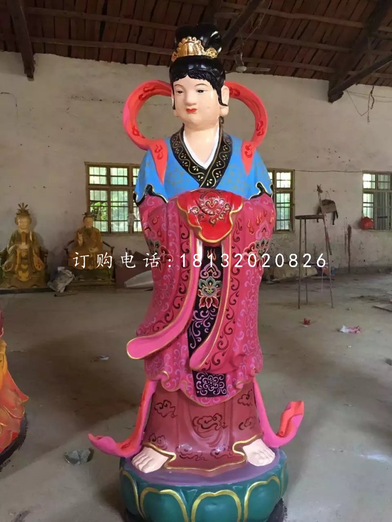 龍女雕塑,玻璃鋼彩繪龍女