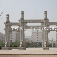 廣場石牌坊，三門牌坊石雕