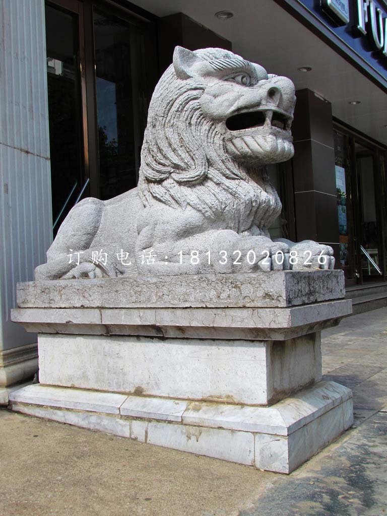 西洋獅石雕，銀行門(mén)口石獅子 (1)