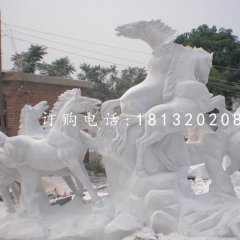 駿馬石雕，漢白玉動(dòng)物石雕