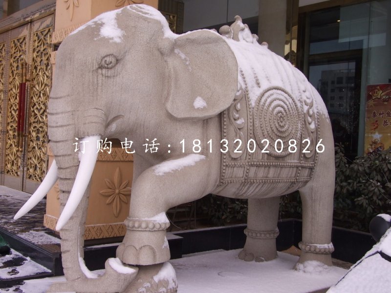 廣場大象石雕,動物石雕