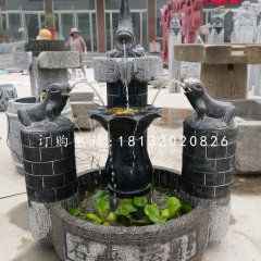 石來遠(yuǎn)轉(zhuǎn)石雕，青石流水?dāng)[件