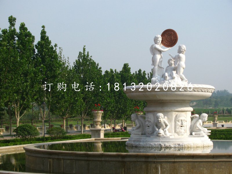 漢白玉噴泉,西方人物石噴泉