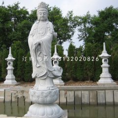 漢白玉觀音菩薩，石雕佛像