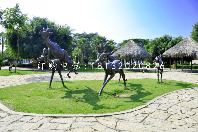 羚羊銅雕，公園動(dòng)物銅雕