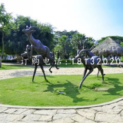 羚羊銅雕，公園動(dòng)物銅雕