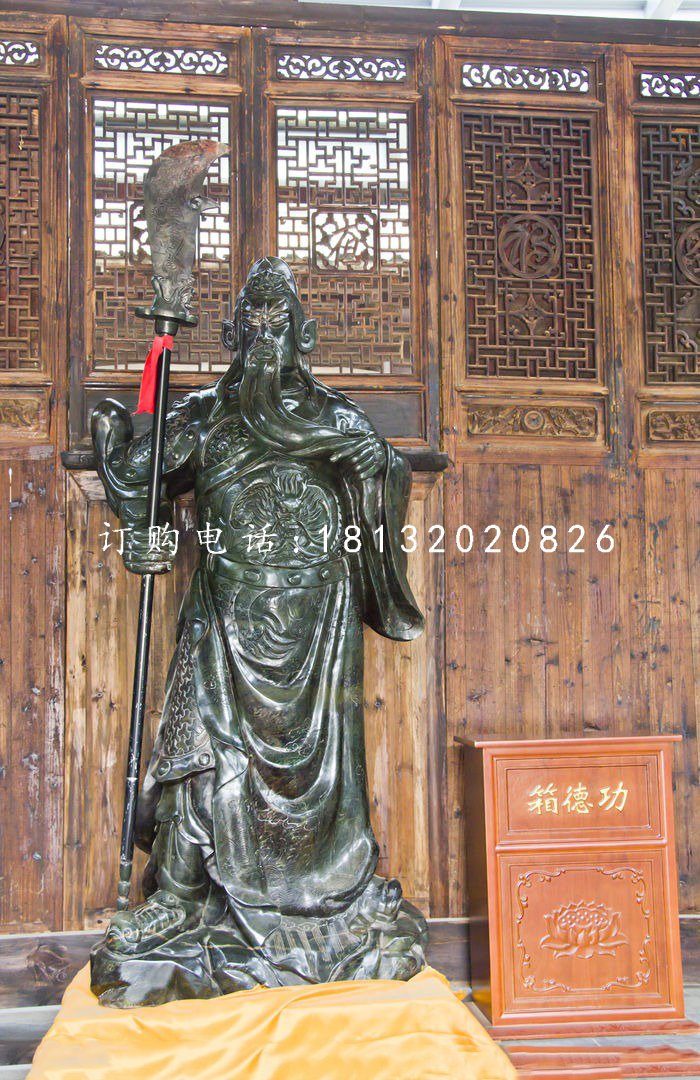 立式關(guān)公石雕,大理石關(guān)公