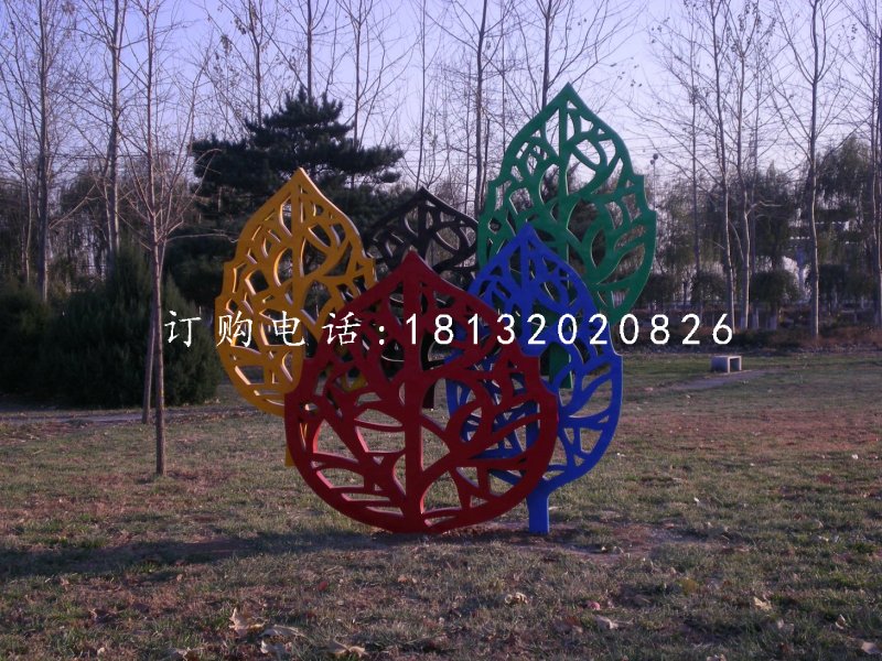 不銹鋼樹葉雕塑,公園不銹鋼雕塑