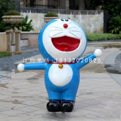 玻璃鋼哆啦a夢，游樂場卡通動物雕塑