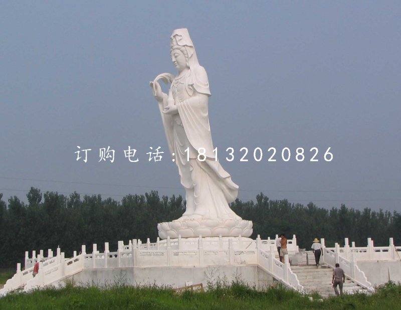 立式觀音石雕,漢白玉佛像石雕
