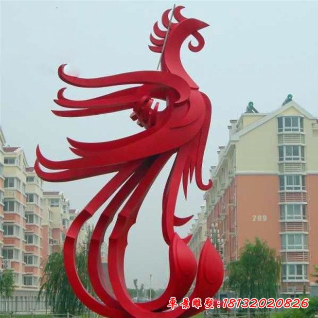不銹鋼抽象鳳凰廣場(chǎng)景觀雕塑