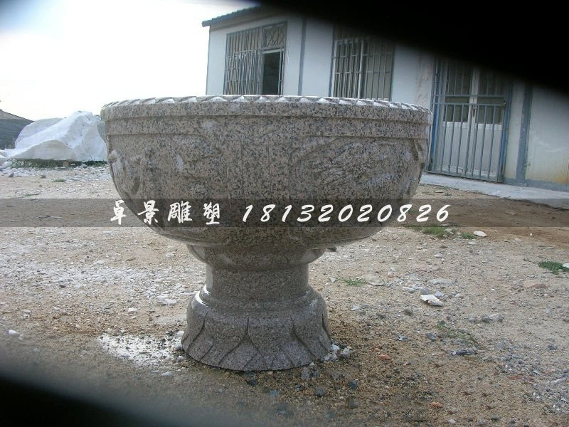 石雕花盆,園林景觀石雕