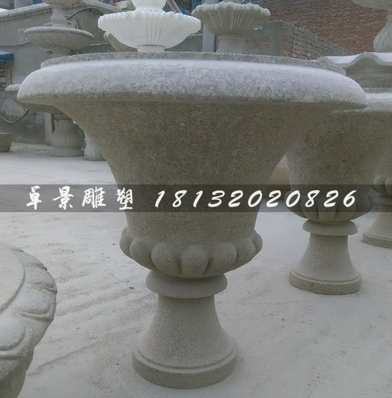 大理石花盆雕塑 廣場石雕花盆