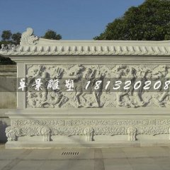石雕影壁，麒麟石浮雕