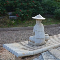小老頭石雕，公園小品石雕