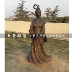 古代美女銅雕，廣場古人雕塑