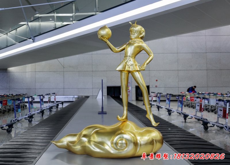 孫悟空銅雕，卡通孫悟空雕塑