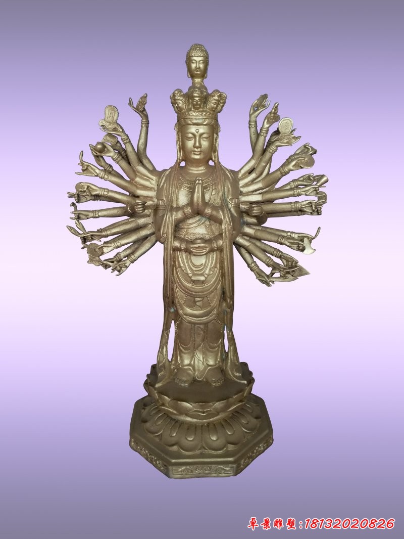 千手觀音銅雕,大型立式銅佛像