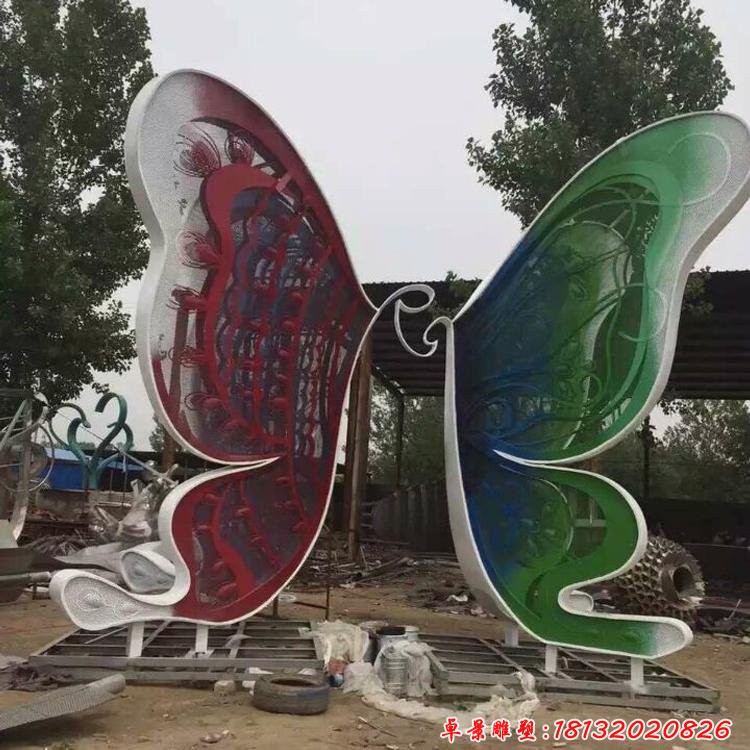 不銹鋼蝴蝶雕塑，廣場彩色蝴蝶不銹鋼雕塑